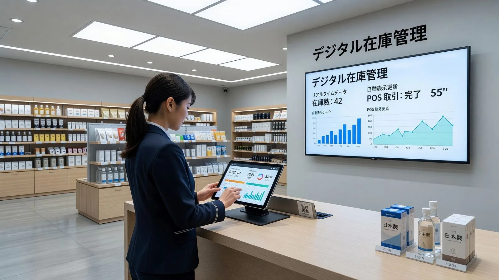 店舗で使用されているPOSレジシステム