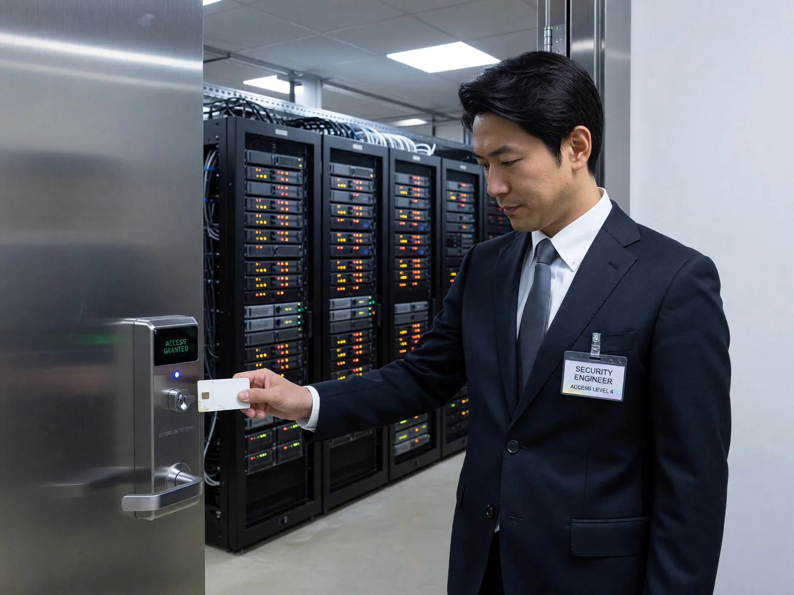 入退室管理された安全なサーバールーム