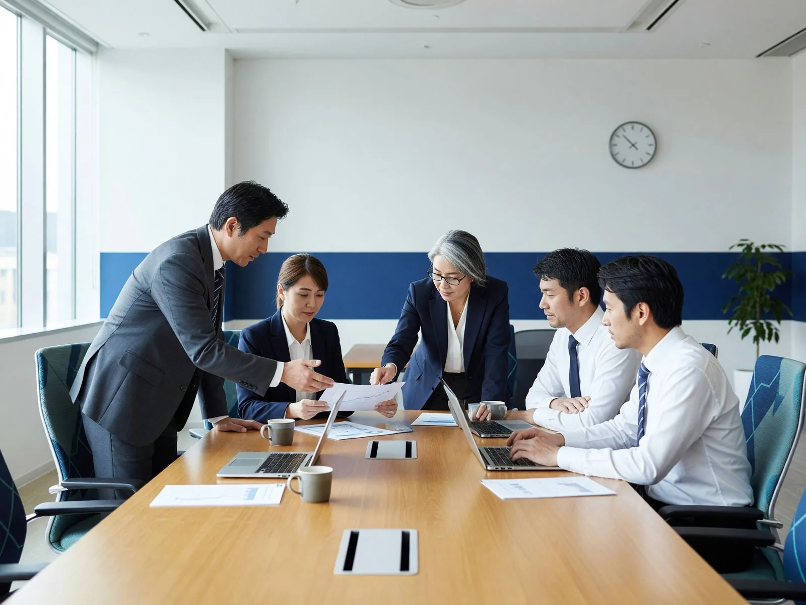社内でIT課題について話し合うチームの様子